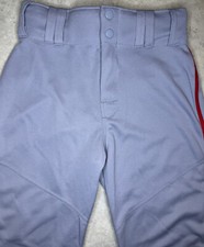 New   Alleson Athletics Baseball Pants   Gray With Red Piping   Youth Small