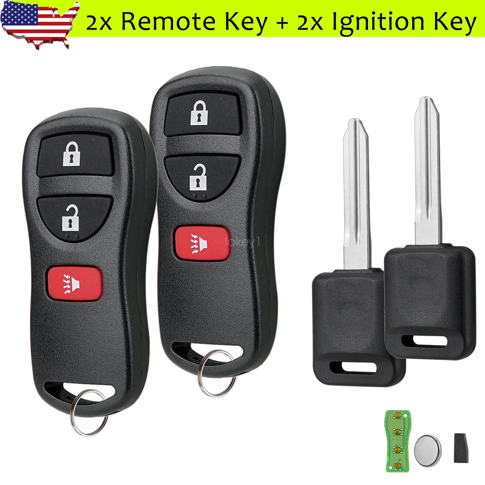 2 for Nissan Versa Xterra Frontier Murano Armada Remote Fob  Transponder Key