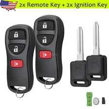 2 for Nissan Versa Xterra Frontier Murano Armada Remote Fob + Transponder Key
