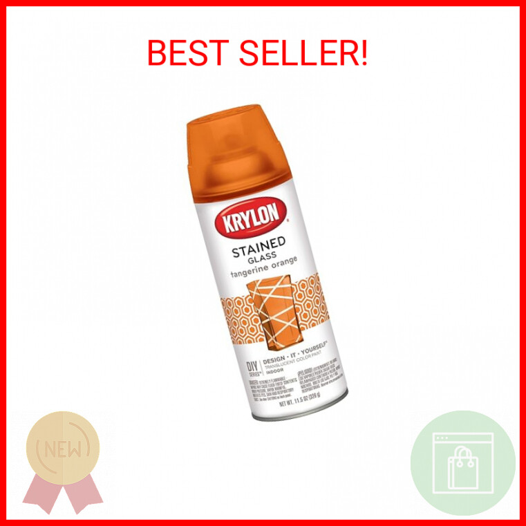 Krylon K09034000 Stained Glass Aerosol Paint, 11.5 Ounces, Tangerine