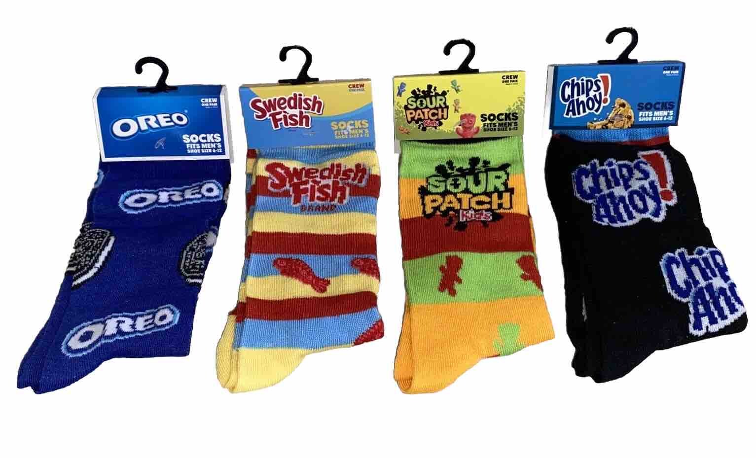 Crazy Socks-Sour Patch Niños, Oreos, Chips Ahoy, Swedish Fish-Hombres 6/12 Talla Lote 4