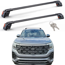 Roof Racks Crossbars Lockable For VW Atlas 2018-2026 Black Aluminum Pair