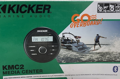 Kicker 46KMC2 Marine Bluetooth Media Player iPhone Android AM FM USB Aux IPX66