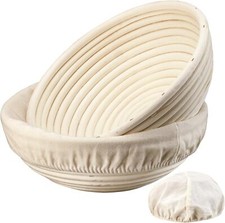 9-Inch Round Bread Prep Basket Set of 2, Artisan Leavened Bread Making Kit
