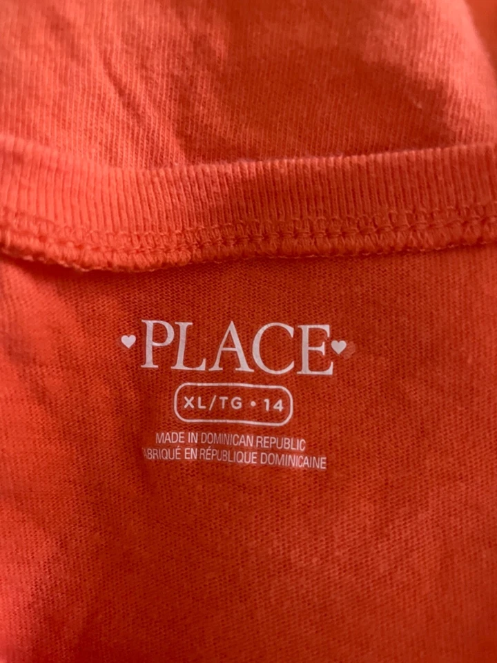 Children's Place Unicorn Girls Long Sleeve Orange Halloween Shirt Sz XL14 - Image 2 of 4