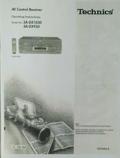 Technics SA-DX1050 / SADX950 - AV Stereo Receiver Instructions - USER MANUAL