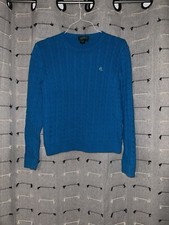 Vintage 90s Cable knit Sweater Lauren Ralph lauren Size m 100 Cotton