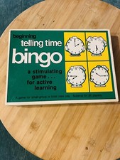 Vintage 1977 Telling Time Bingo Game The playful way to learn to tell time