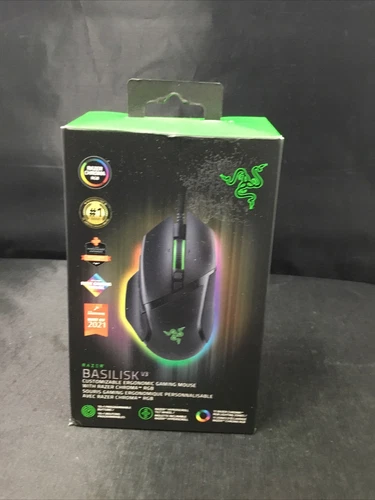 Razer Basilisk V3 Wired Optical Gaming Mouse with Chroma RBG Lighting - Black