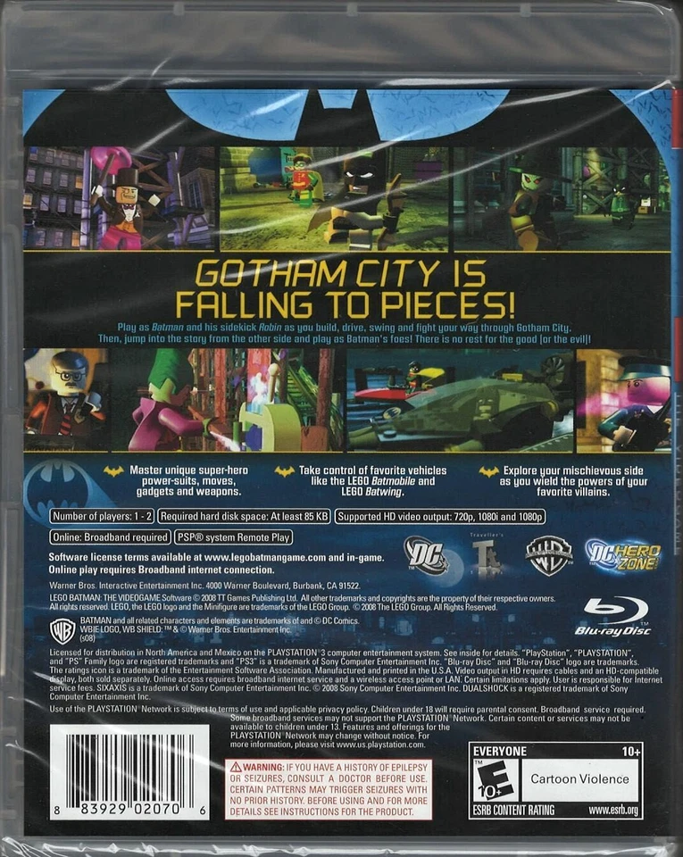 LEGO Batman PS3 (Brand New Factory Sealed US Version) Playstation 3 - Image 2 of 2