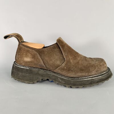 JULIUS_7 Size 9.5 Brown Black Suede Chunky Tread Sole Loafers Dark Brown Loafers Women main image 2