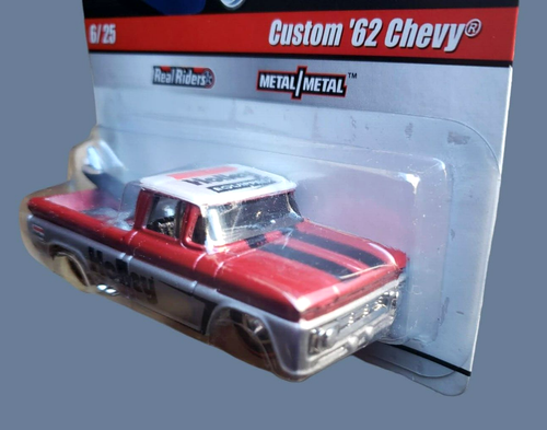 2010 Hot Wheels CUSTOM '62 CHEVY PICKUP TRUCK Slick Rides Dark Red & Silver 1:64 - Picture 9 of 15