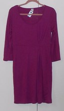 WOMEN'S OLD NAVY FUSHIA GARNET SIDE PLEATED JERSEY DRESS - SIZE MEDIUM