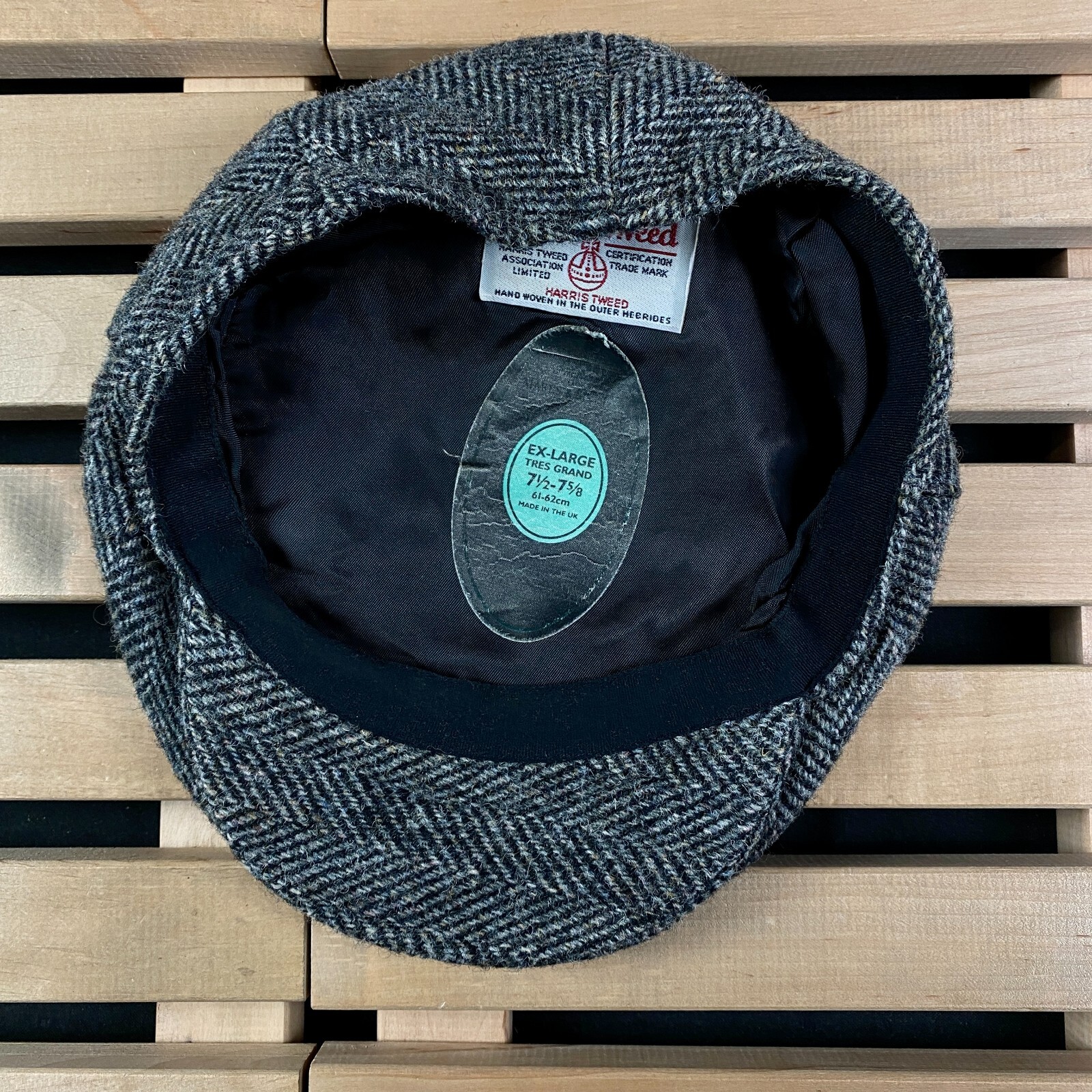 Mens Flat Cap Hat Marks & Spencer Harris Tweed Size X… Gem