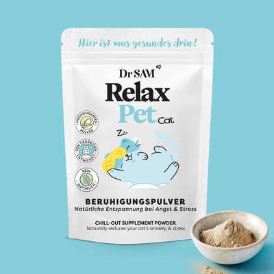 Dr. SAM RelaxPet Cat - Anti-Stresspulver & Beruhigungsmittel Katzen, pflanzlich