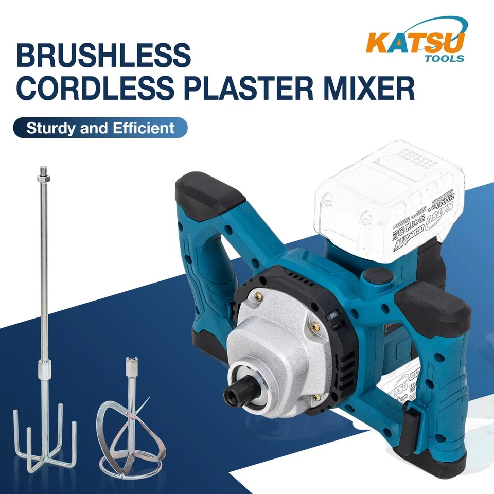 KATSU FIT-BAT Miscelatore a palette senza spazzole 21 V miscelatore elettrico per intonaco - Immagine 3 di 4
