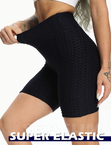 Women Workout Shorts Brazilian Textured Booty Leggings Shorts Anti-Cellulite ... - Picture 7 of 7