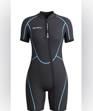 Wetsuit Men  s Small SeaSkin Shorty 3 mm Diving Swimming Snorkeling Kayaking New