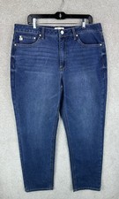 Seven7 Jeans Womens 14 Blue Denim 5-Pocket Button Zip NWOT