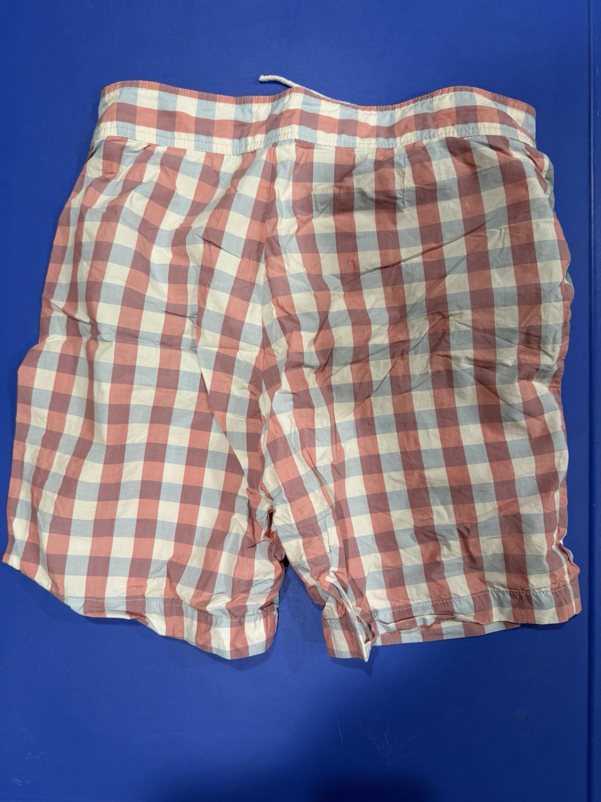 Lacoste Mens Swim Trunks Shorts Medium Pink Checkered Mesh Lined Croc Logo thumbnail 4