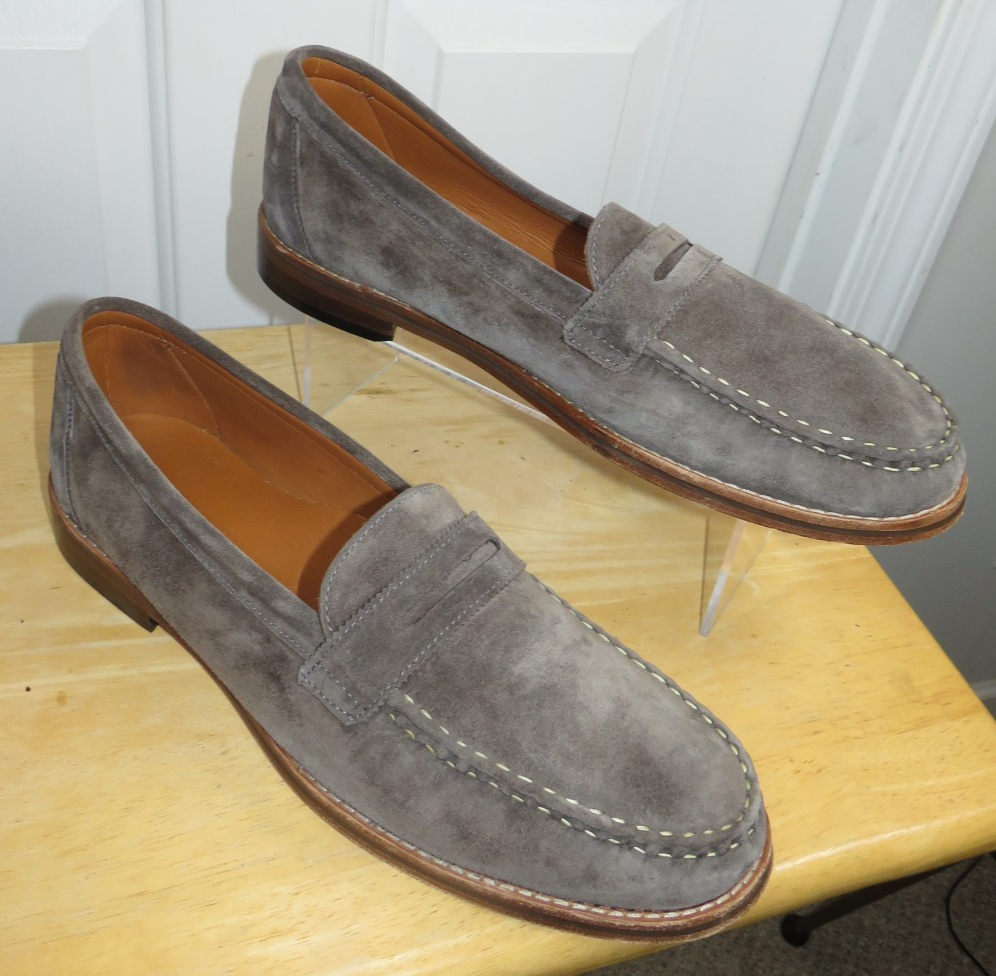 Allen Edmonds Dylan Penny Loafers Gray Suede Shoes Mens Size  display picture 3