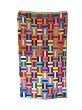 Vintage Homemade Patchwork Quilt 144 x 180" Very Colorful with Yarn Ties 1970s