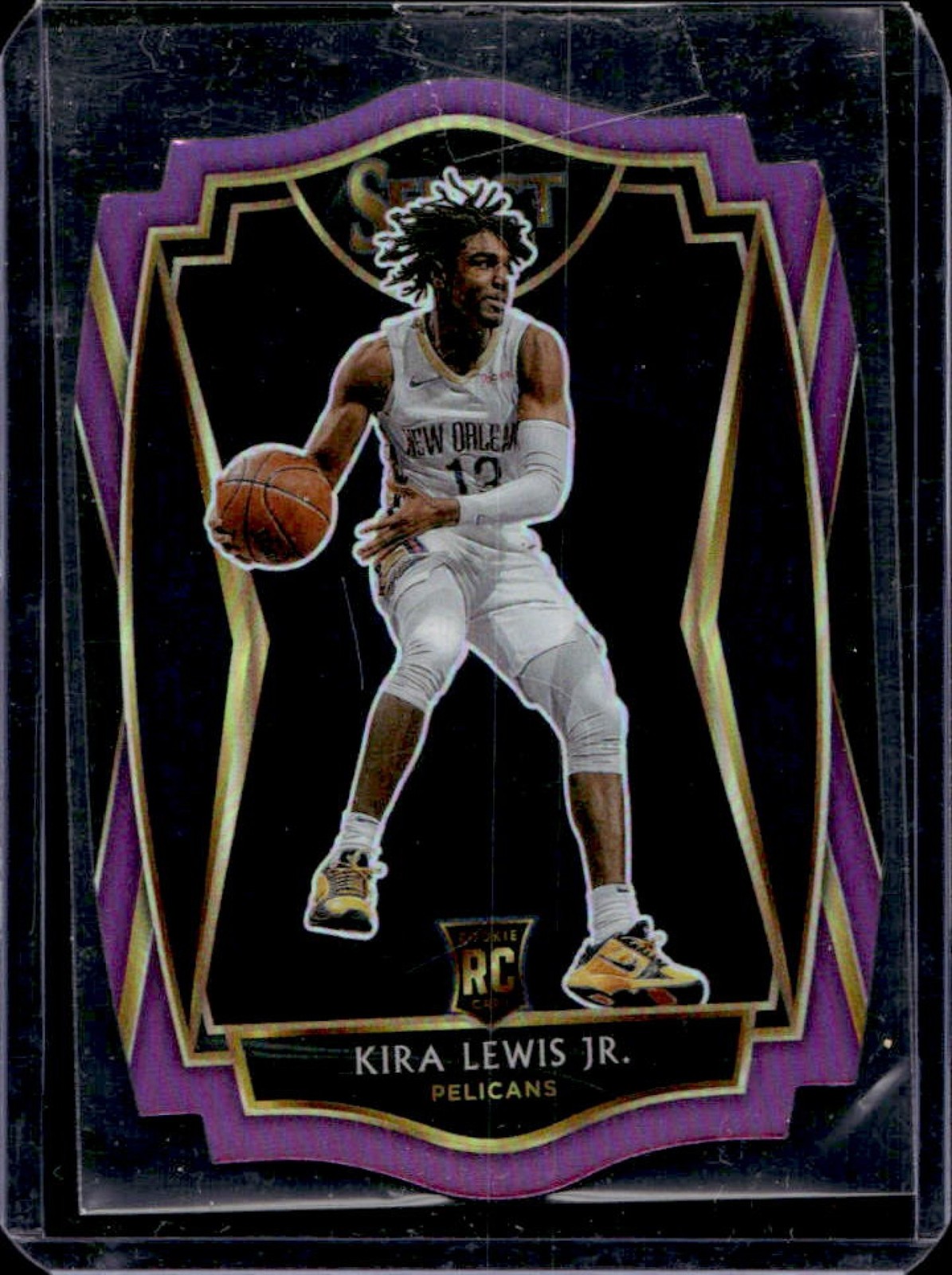 2020-21 Select Kira Lewis Jr. RC Purple Prizms Die Cut Premier Level #32/99