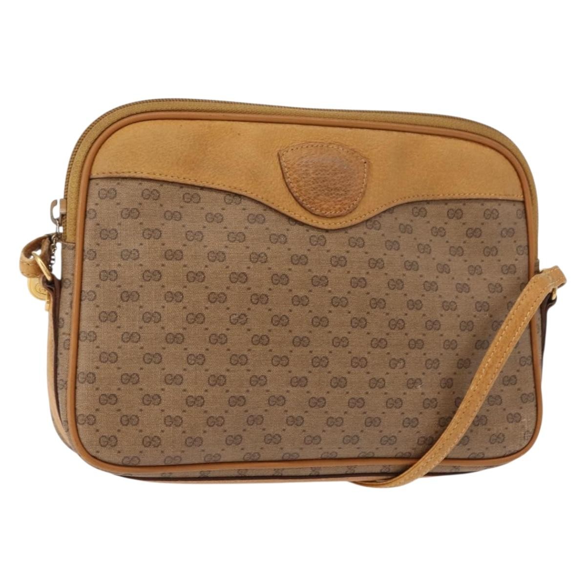GUCCI Micro GG Supreme Shoulder Bag PVC Beige Gold 007 123 0428