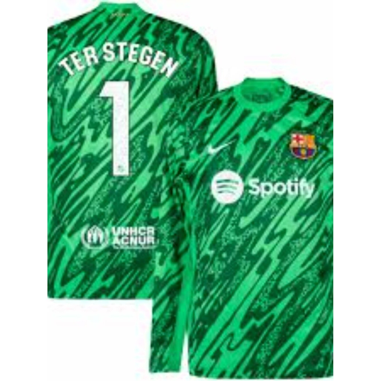 Nike Barcelona GK Ter Stegen 1 Jersey (Green) 2024-2025 Youth SM