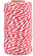 Red and White Twine, 2MM Cotton Bakers String, 328Ft Holiday Crafts String, Gift