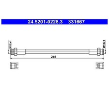 2x Bremsschlauch 23999473 hinten für Opel Corsa D S07 E X15