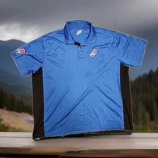 Dominos Pizza Logo Blue Work Stained Lightweight Polo Shirt Mens 2XL