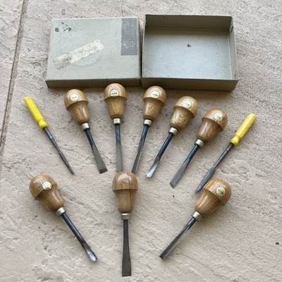 Lot of 8 Mifer Wood Palm Carving Set Wood Working Tools