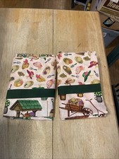 Set of 2 Garden Theme Pillowcases 18" x 30" Cotton NWOT