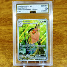 Pokemon Scintille Urgenti Vivillon 193/191 AGS Gem-MT 10 FA Holo Secret Raro 2024