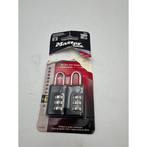 Master Lock 646T Set of 2 Black 3-Dial Resettable Combination Luggage Padlocks