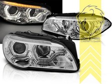 LED Angel Eyes Scheinwerfer Tagfahrlicht f�r BMW F10 Limo F11 Touring chrom Xeno