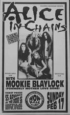 Vintage Alice in Chains & Mookie Blaylock Concert Poster Free Shipping