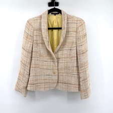 Theory Blazer Tweed Shawl Collar 12 Multi Color Women Professional Workwear