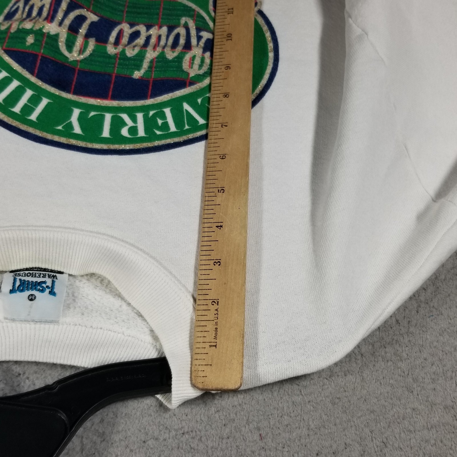 Vintage Beverly Hills Rodeo Drive Sweatshirt Mens Medium White Crewneck 90s USA