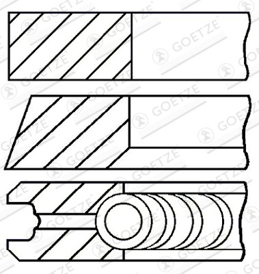 GOETZE ENGINE 08-103007-00 Piston Ring Kit for AUDI,AUDI (FAW),SKODA,VW - Bild 3 von 3