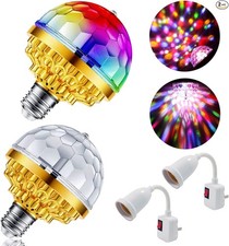 2 Pack Colorful Magic Rotating Ball Light, LED Plug in Disco Ball Light, RGB