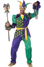 Deluxe Halloween Men Mardi Gras Jester Costume Mardi Gras Outfit 5122 006
