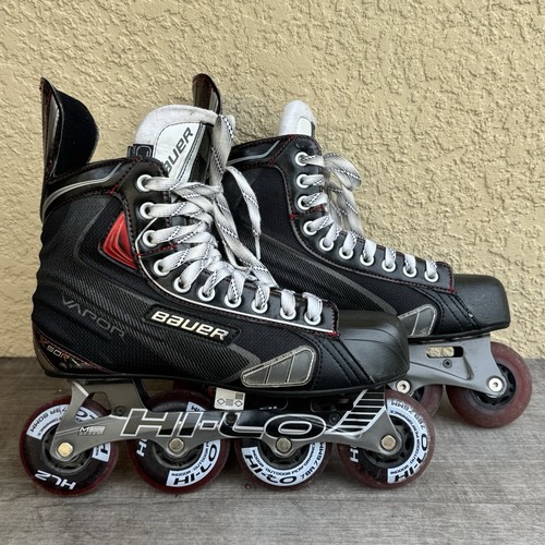 BAUER Vapor X50R Inline Hockey Roller Skates Senior US Size 9.5R 11 Black Hi-Lo