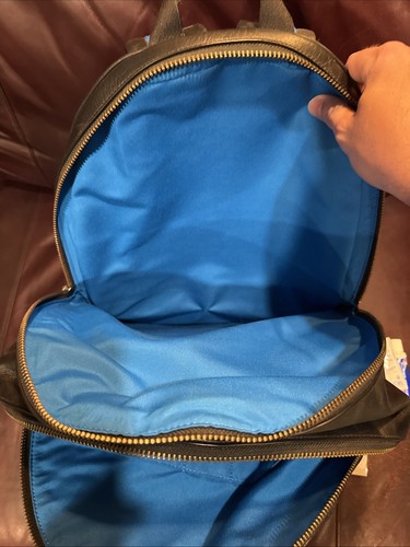 Coach Men’s Signature Canvas Colorblock Color Pop Backpack Lime Green Sky Blue - Picture 9 of 10