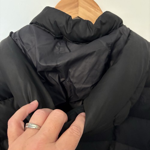 North Face 550 Goose Down Parka Puffer Jacket Coat Hooded Black Women's XL - Picture 6 of 12