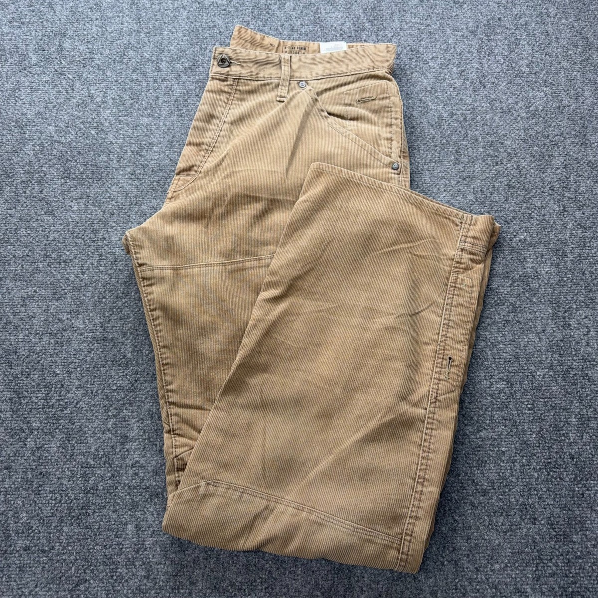 G-Star Raw General 5620 Cargo Pants 38W 34L Beige/Tan Corduroy Loose Fit View 6