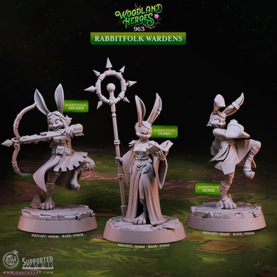 Rabbitfolk Wardens - Woodland Heroes - CastNPlay - Terrain Wargaming D&D DnD 28m