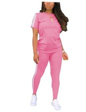Two Piece Sets For Women Summer Casual Sweatsuits Medium Pink