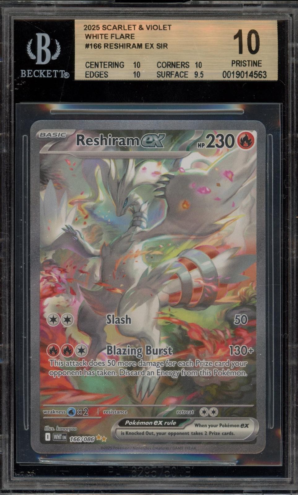 Pokemon Reshiram ex Special Illustration Rare White Flare 166 BGS 10 Pristine view 1